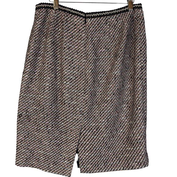 Talbots Textured Wool Skirt Womens Size 8 Pencil Back Slit Multicolor Career - Picture 5 of 12